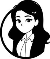 Beautiful young business woman in a cartoon style. vector