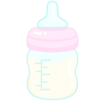 baby set baby mlik bottle illustration and cartoon style pastel baby toy isolated png