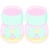 bébé ensemble bébé bottes illustration et dessin animé style pastel bébé jouet isolé png