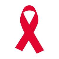 Awareness ribbon red on a white background. A symbol of solidarity with HIV positive and AIDS patients. vector