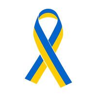 The ribbon in the national colors of the flag of Ukraine is yellow and blue. vector