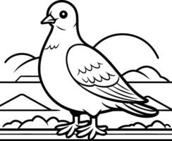 Pigeon icon. Outline illustration of pigeon icon for web vector