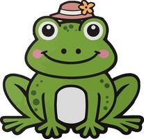 frog with hat desigb template vector