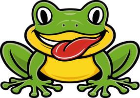 a cartoon frog with its tongue out and tongue sticking out vector