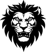 lion head logo design black and white vector