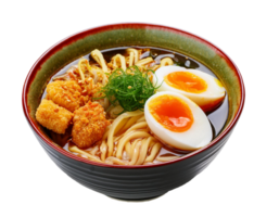 Special Japanese ramen dish with delicious toppings png
