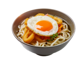 Special ramen topped with delicious katsu pieces png