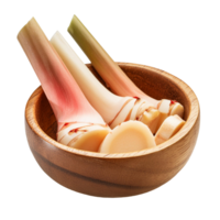 galangal in a wooden bowl png