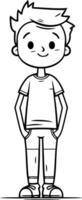 ilustración de un chico en un corto manga camiseta. vector