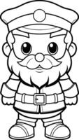 Black and White Cartoon Police Officer or Policeman Character Coloring Book vector