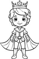 Coloring Page Outline Of Cartoon King Fairy Tale Character Illustration vector