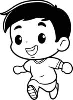 Cute Boy Running - Cartoon Illustration vector