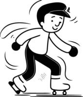 Illustration of a boy skating on skates. vector