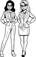 businesswomen wearing executive clothes and glasses over white background vector