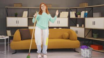 Happy and fun house cleaning. video