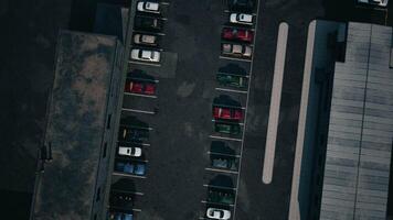 Aerial View of Parked Cars in Parking Lot video