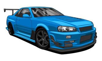 japanese sport car illustration design vector