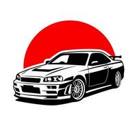 japanese sport car logo design vector