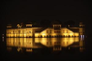 water palace by night, jaipur, india photo