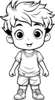 linda pequeño chico dibujos animados en blanco antecedentes. eps vector