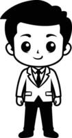 businessman avatar cartoon character on white background illustration graphic design vector