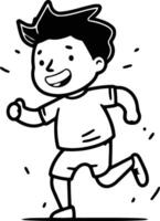 Running man of a happy boy running and smiling. vector