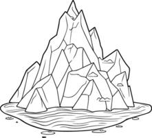 Iceberg icon. Outline illustration of iceberg icon for web vector