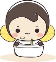 Cute angel with bathtub of a cute angel. vector