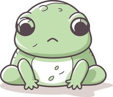 Cute little frog character isolated on white background. vector