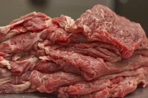 Fiber and details of calf meat photo