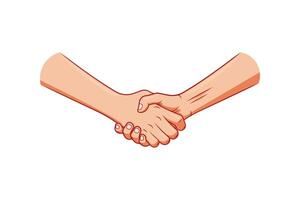 Handshake isolated on white background. vector