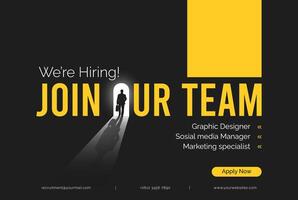 We are hiring to join our team recruitment open vacancy design vector