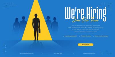 We are hiring to join our team recruitment open vacancy design vector