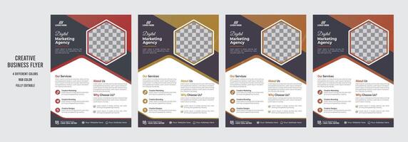 Creative corporate business flyer or leaflet design template. vector