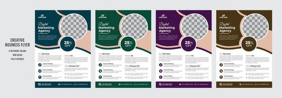 Creative corporate business flyer or leaflet design template. vector