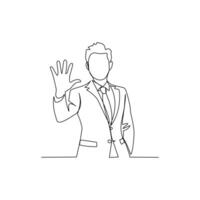 Businessman drawn in line art style vector