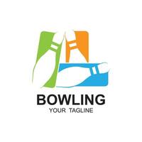 bowling logo design vector