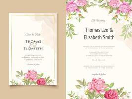 Elegant Floral Wedding Invitation Template Design vector