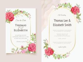 Elegant Floral Wedding Invitation Template Design vector