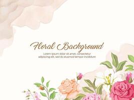 Elegant Floral Wedding Background Template Design vector