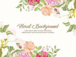 Elegant Floral Wedding Background Template Design vector