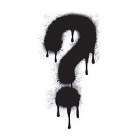 Spray Painted Graffiti question mark, exclamation mark Sprayed icon isolated on white background. graffiti No Sign symbol with overspray in black on white. vector