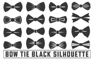 Bow Tie Icons Set, bow tie silhouette on white background isolated , Bow Tie Bundle Silhouette, Elegant bowtie silhouettes collection. vector