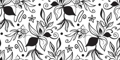 Hand drawn simple abstract flowers print. Trendy collage pattern. Fashionable template for fabric design. vector