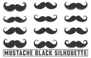 Hipster Different mustache set. Different mustache collections, Symbol of Father's day, Black silhouettes of adult man mustaches, vector