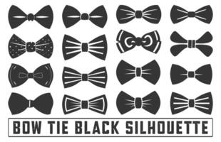 Bow Tie Icons Set, bow tie silhouette on white background isolated , Bow Tie Bundle Silhouette, Elegant bowtie silhouettes collection. vector