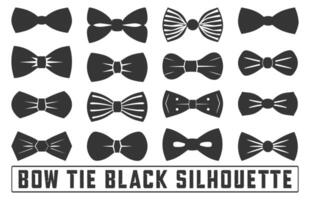 Bow Tie Icons Set, bow tie silhouette on white background isolated , Bow Tie Bundle Silhouette, Elegant bowtie silhouettes collection. vector