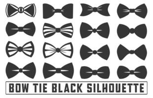 Bow Tie Icons Set, bow tie silhouette on white background isolated , Bow Tie Bundle Silhouette, Elegant bowtie silhouettes collection. vector