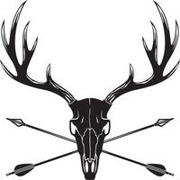 Deer Skull with Horns and Crossed Arrows vector