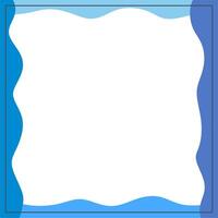 Abstract Colored Blue Waves frame or border Design. Empty space for text or picture vector